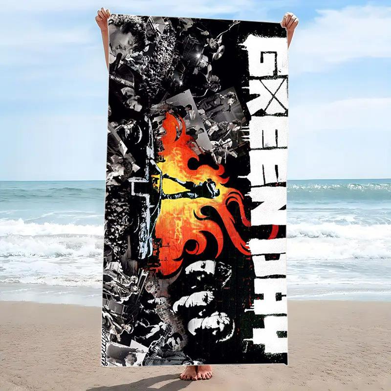 Band Green Day Print Beach Towel, Large Soft Quick Dry Towel for Beach Camping Swimming