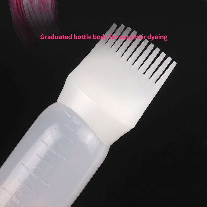 Shampoo Brush Empty Hair Shampoo Bottle With Comb Teeth Salon Treatment Oil Perm Dye Bottle Color Plastic Dry Cleaning Bottle