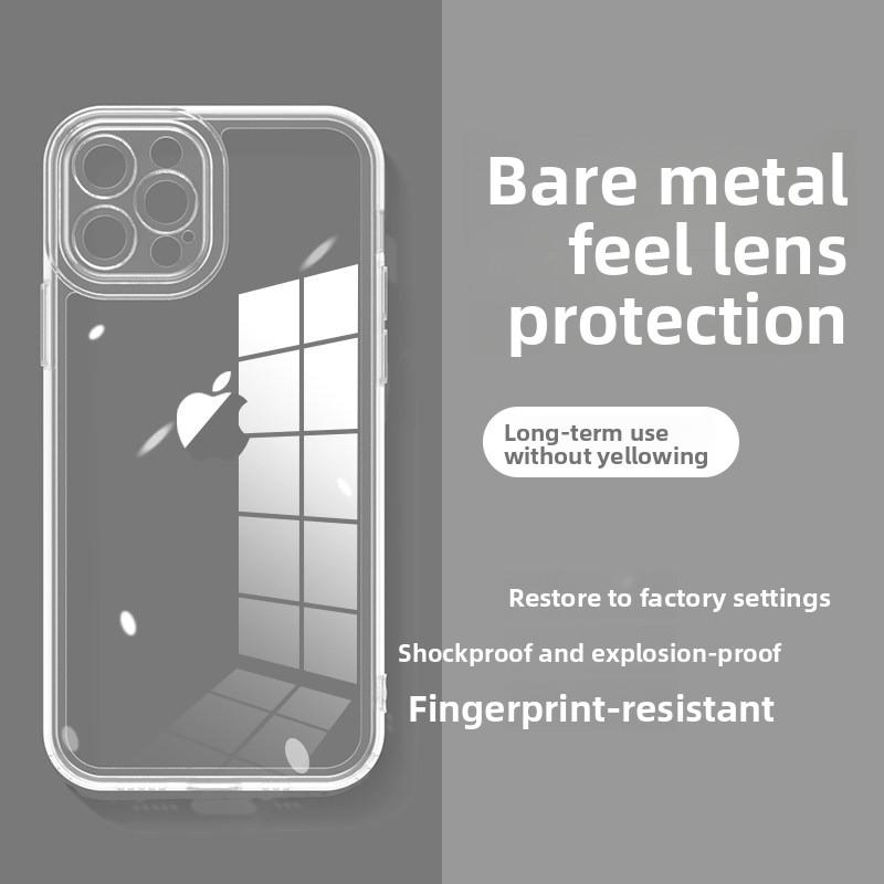 Phone Case For iPhone 17 Air 16 15 14 7 8 Plus 13 12 11 Pro Max Clear Bumper Hard Silicone Luxury Transparent Shockproof Cover