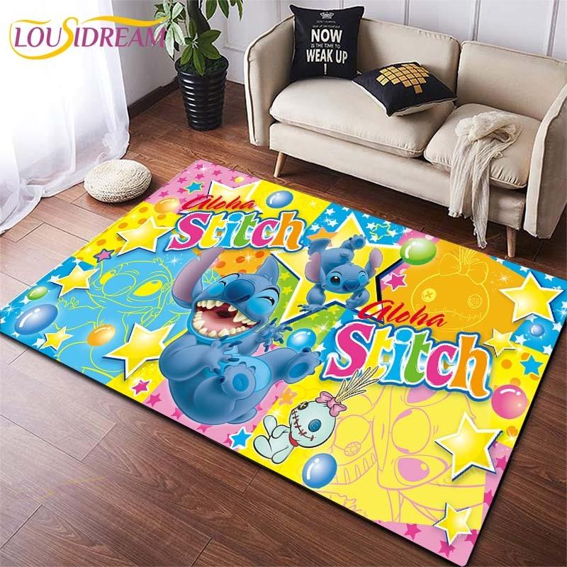 Anime Stitch 3D-Druck Teppich für Küche Fußmatte Schlafzimmer Teppiche für Wohnzimmer Waschküche Badezimmer Rutschfeste Bodenmatte