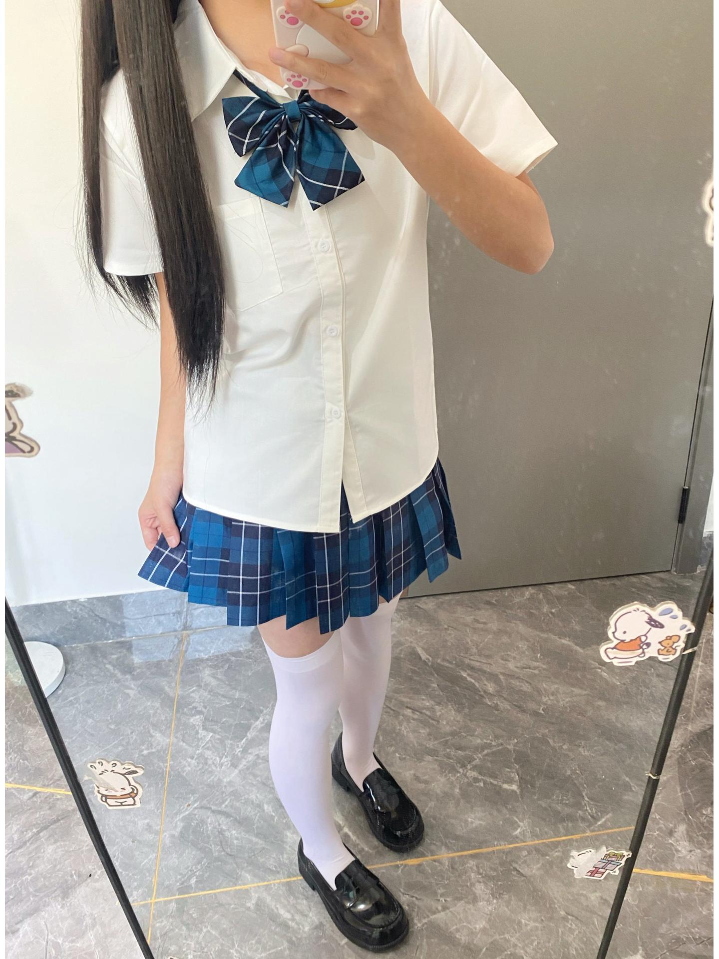 

Japanese JK White Shirt - TR Fabric, Solid Color, Loose Fit, Long & Short Sleeve, Academy Style, Women’s Summer Feel 2XL