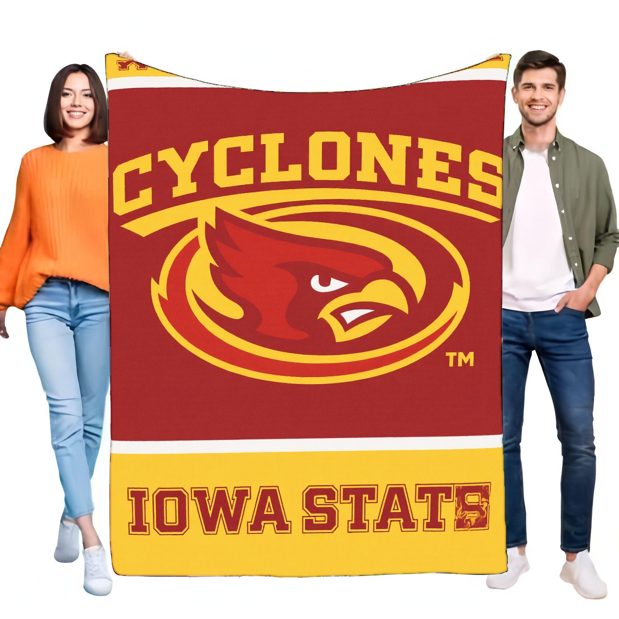 Iowa State Cyclones Fleece Blanket Soft Cozy Throw for Bed or Sofa Perfect for Fans Lightweight Team Spirit Gift 75X95CM