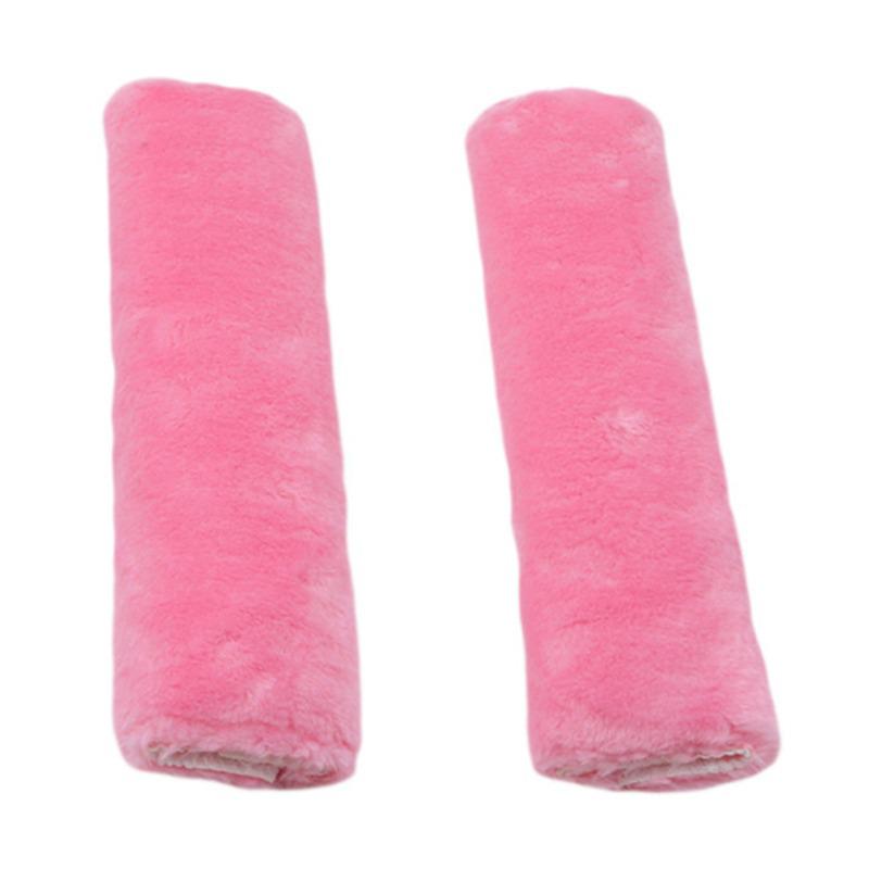 

Wool Plush Shoulder Pad Seatbelt Covers - Winter Car Interior Pair рожевий