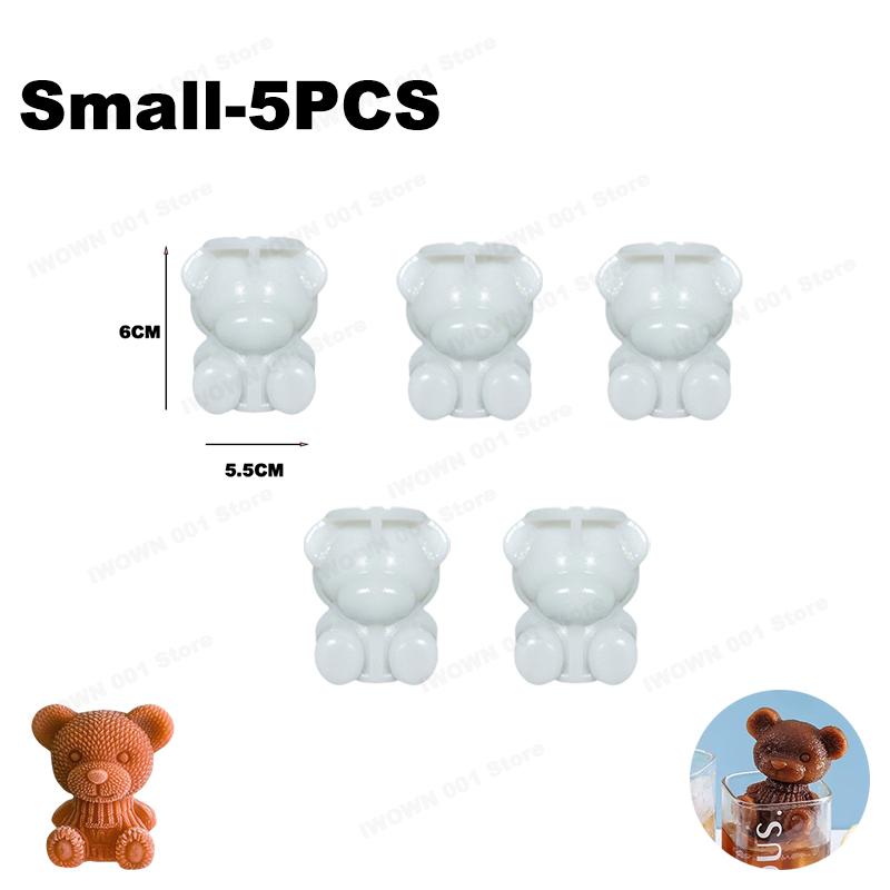 Cute 3D Bear Shape Silicone Ice Cube Mold Ice Grinder Ice Cream Making Molds Cold Drink Coffee DIY Tools for Home Use