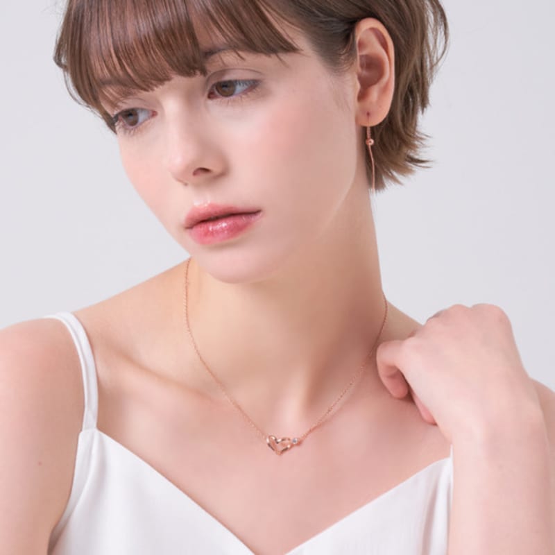 ELLE Jewelry Heart Stone Point Necklace ELBRNN236