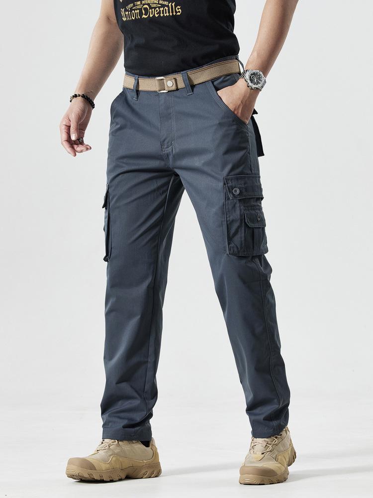 Herren Slim Fit Straight Leg Cargohose - Vielseitige Mehrfach-Taschen Freizeitbekleidung