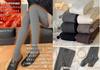 Eukkis 500 Denier Wool Thermal Tights Women's Brown Heat-Generating Fleece-Lined Warm
