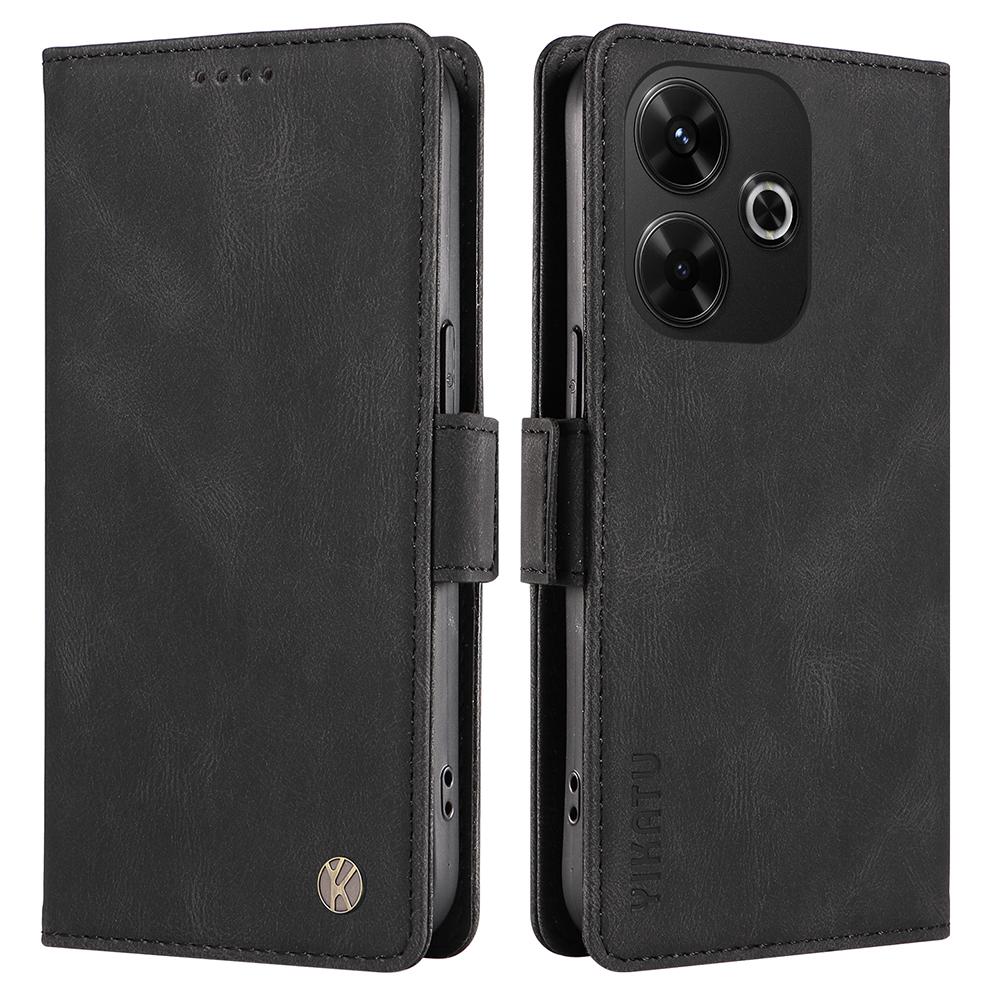 

YIKATU YK-005 For Xiaomi Redmi 13 5G/13 4G Case Stand Wallet Phone Leather Cover Black