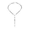 Personalized Dark Cross Pendant Long Necklace, Fashionable Halloween Glass Bead Beaded Necklace