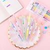 6 Colors/Collection Double Headed Highlighter Pen Fluorescent Drawing Markers Highlighters Pens Stationery Office School Supplies