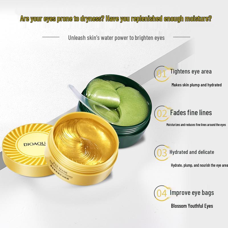 BIOAQUA Green Tourmaline Hydrating Eye Mask - Moisturizes, Reduces Dryness with Caviar Essence.