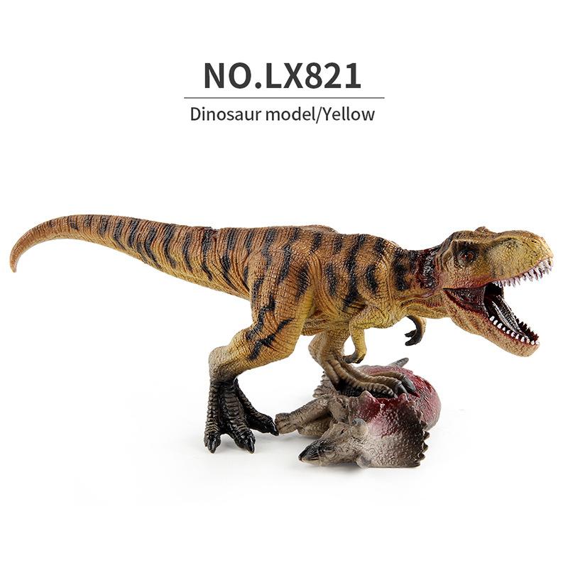 

Dinosaur Captivating Pvc Model Toy Featuring Trex Standing Tall Triceratops Over Yellow TRex