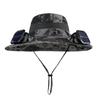 Dual fan solar hat summer outdoor mountaineering fishing sun protection visor hat camouflage big eaves men's bucket hat