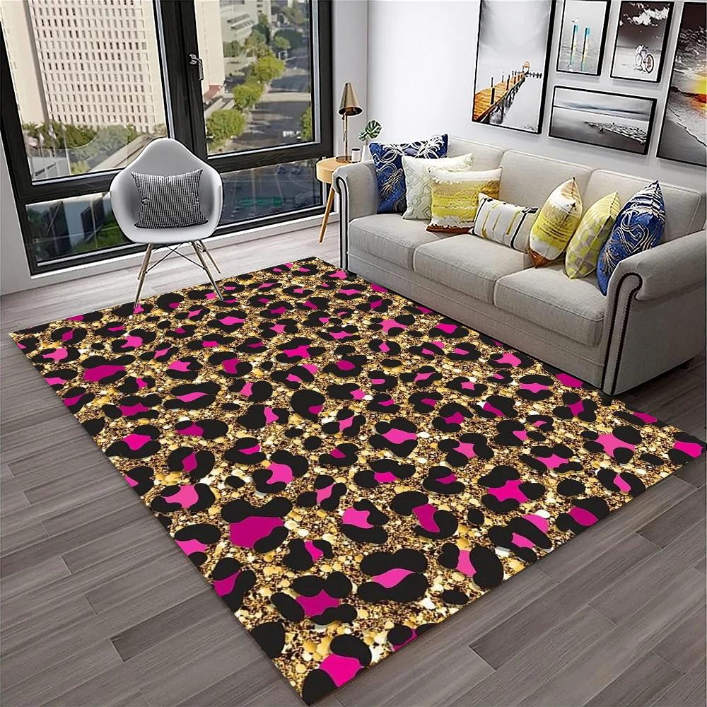 Wild Leopard Stripe Print Series Carpet Rug for Home Living Room Bedroom Sofa Doormat Decor,kid Play Area Rug Non-slip Floor Mat