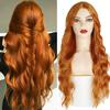 MERISIHAIR Lange orange goldene Honigwellen-Perücke mit hellen Flecken, Cosplay-Synthetik-Perücke, hitzebeständige Damen-Mittelperücke
