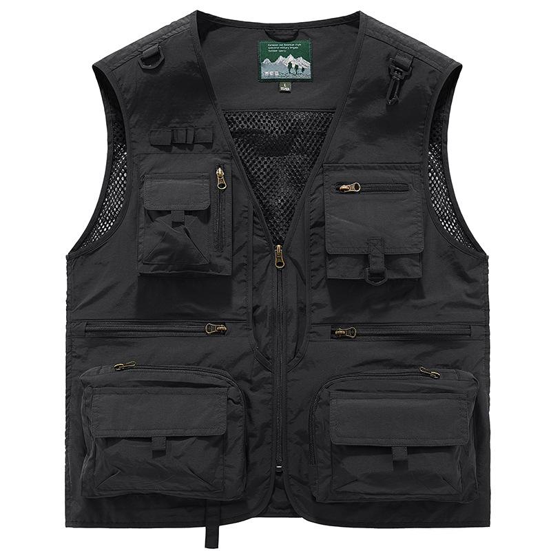 Men's Custom Logo Multi-Pocket Outdoor Fishing & Photography Vest
