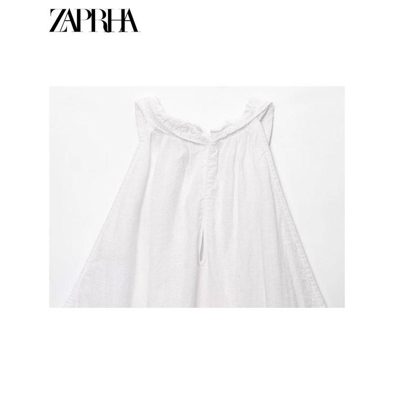 Zaprha 2025 New Arrival Sexy off-the-Shoulder Laminated Decoration Hanging Collar Tops Shirt Female Stylish 3585730