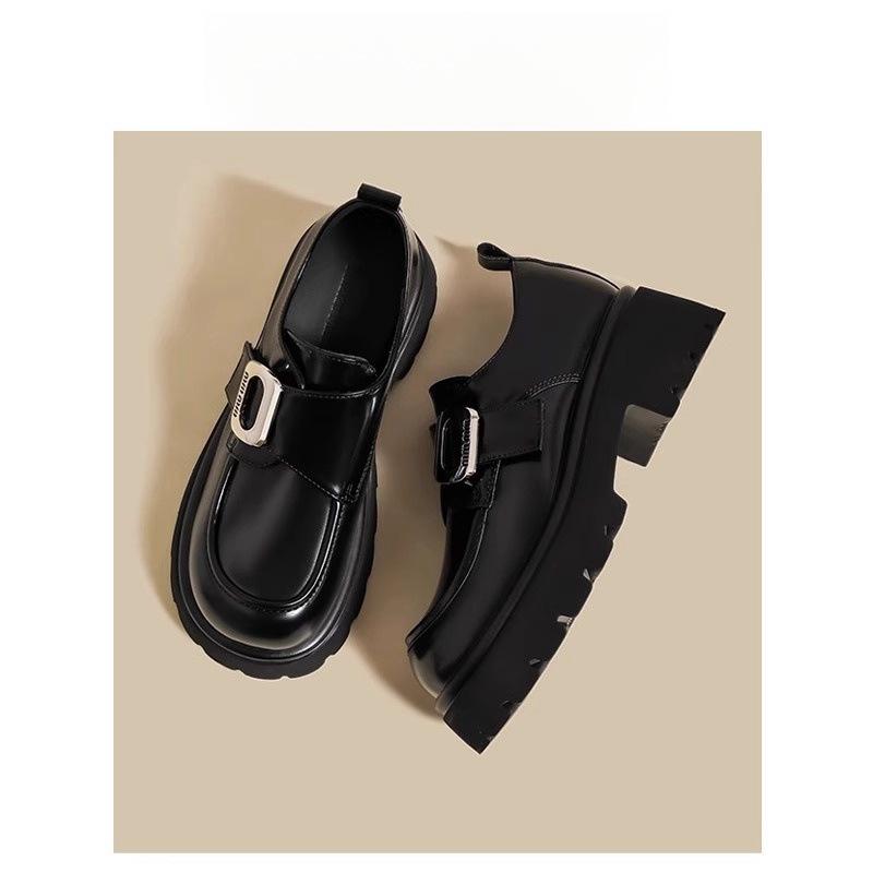 Le Fu Shoes Women's Shoes 2026 Spring/Summer New Single Shoes British Style Thick soled Small Leather Shoes