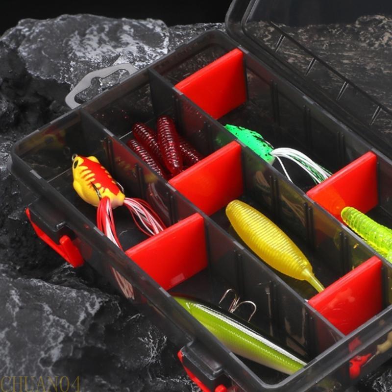 A1A2 Detachable Compartments Fishing Lures Box Baits Case Fishing Tackle Storage Trays Hook Organizers Waterproof Lures Box