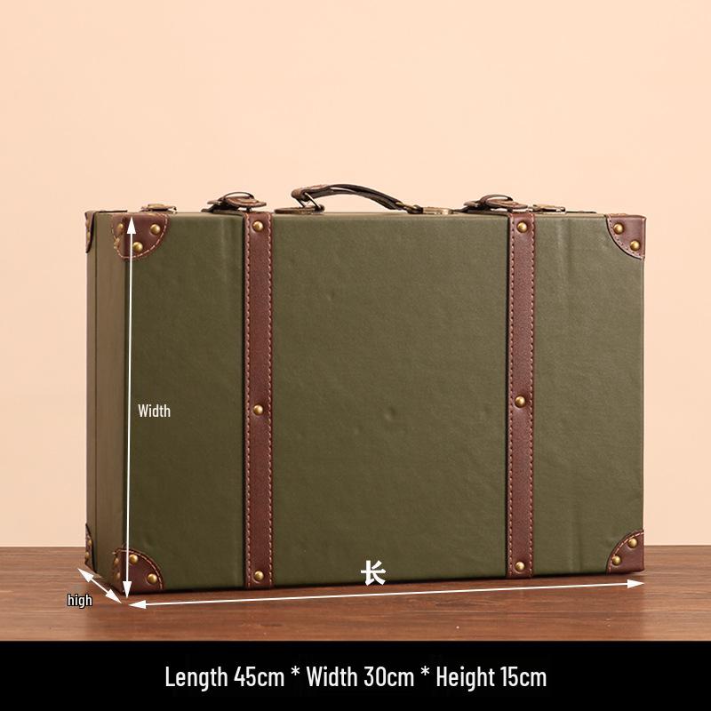 Vintage American Retro Leather-Wooden Suitcase Display and Photography Prop