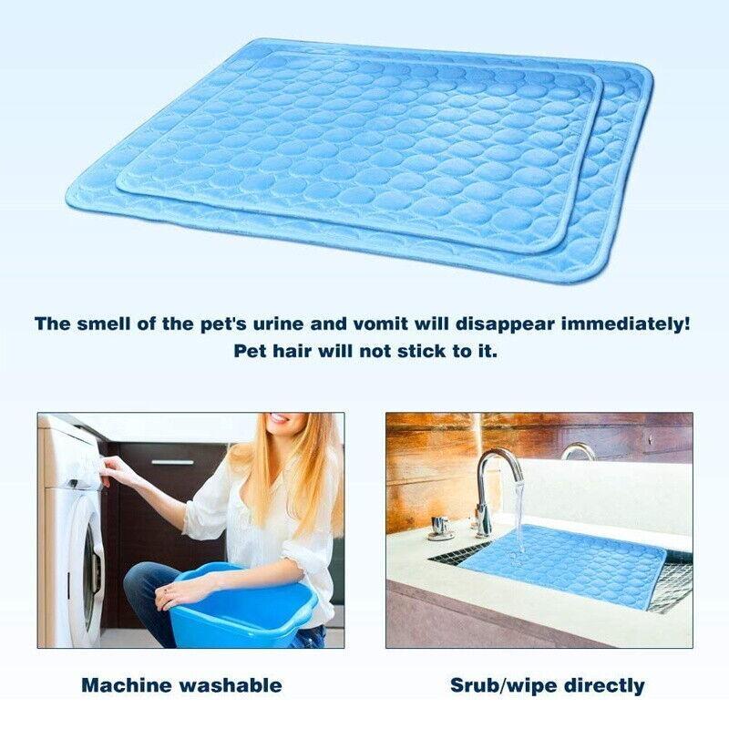 Dog Cooling Mat Summer Pad Mat for Dogs Cat Breathable Blanket Cat Ice Pads Washable Sofa Breathable Pet Dog Bed Pet Mat S-XXL