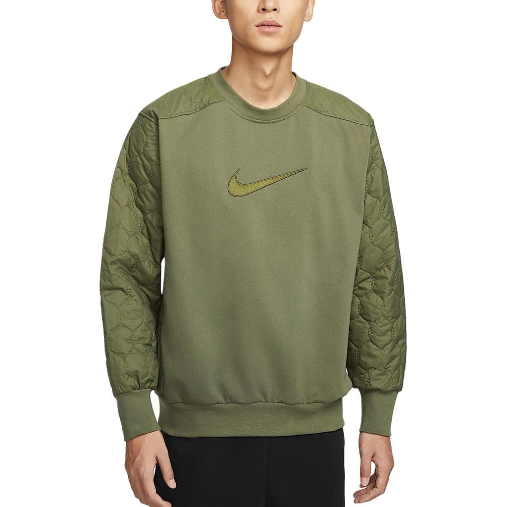 Nike Dri-FIT Standard Issue Fleece Panel Quick-Dry Basketball Crew Neck Sweatshirt Men Sweatshirt Medium-Olive FN2668222