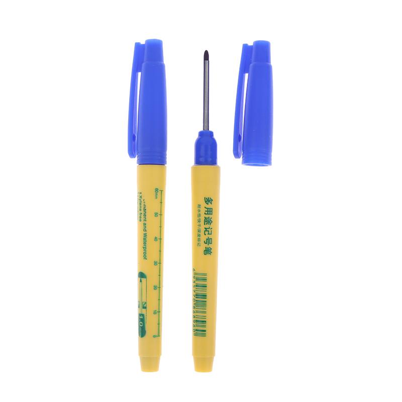 

2 шт. 33 мм красный/синий/черный маркер с длинным наконечником, для деревообработки, декора, для глубоких отверстий, водостойкий, многоцелевой инструмент для маркировки синий