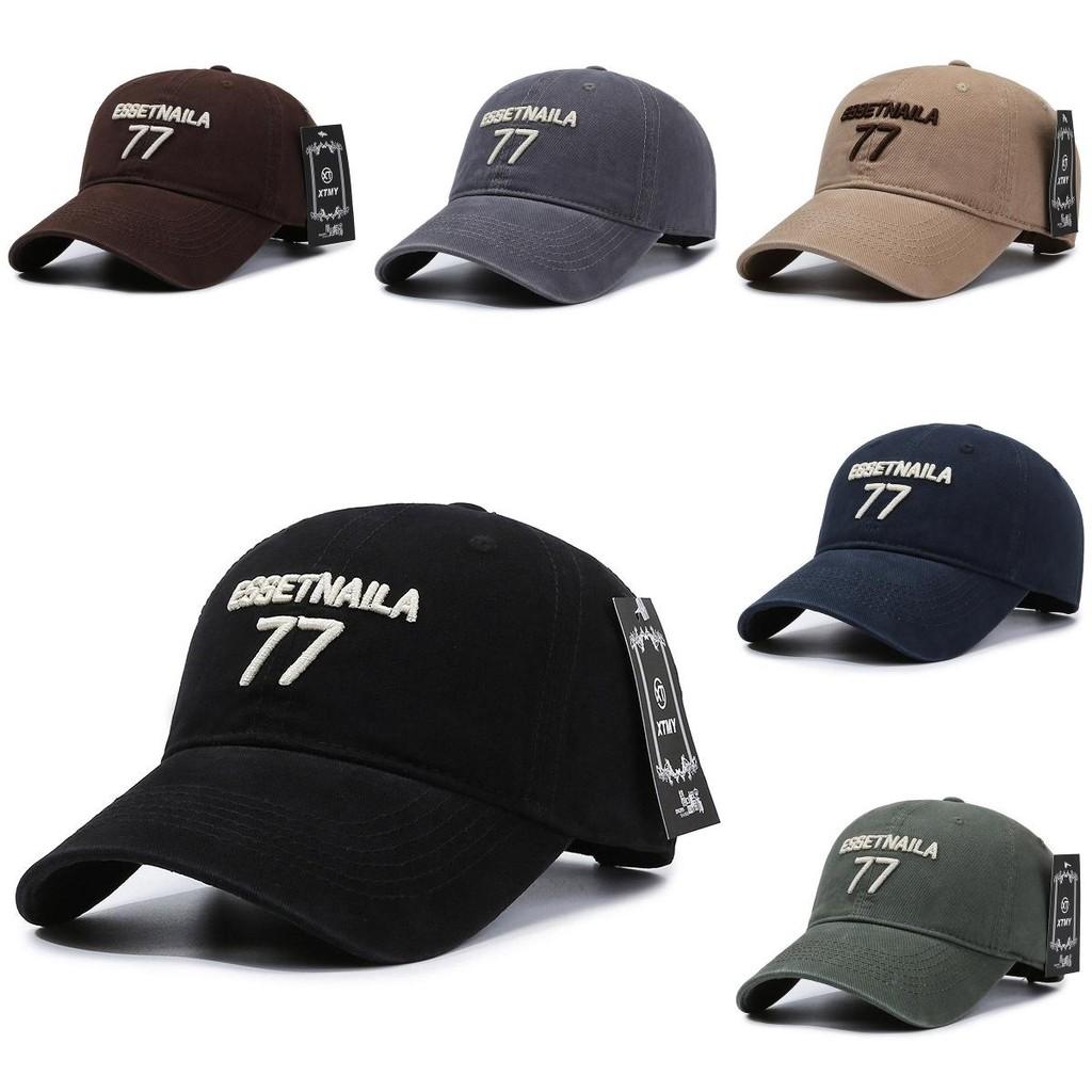 Letter 77 Essetnaila Embroidery Baseball Cap Outdoor Sun Protection Breathable