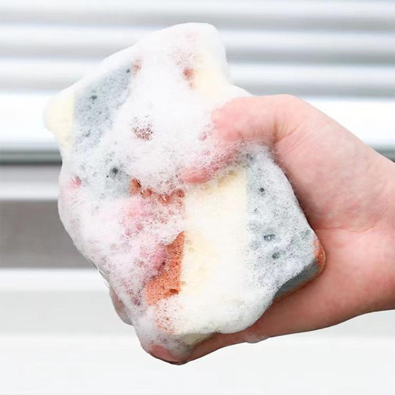 1/5 Stücke Geschirrspülschwamm Zellstoff Baumwolle Farbe Magischer Reinigungsschwamm Entfernen Rost Topfbürsten Küchenwaschwerkzeug
