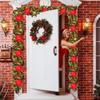 Christmas Wreath Door Decoration Battery Powered Christmas Tree Garland Light For Home Stairs Door New Year Weeding Decoration