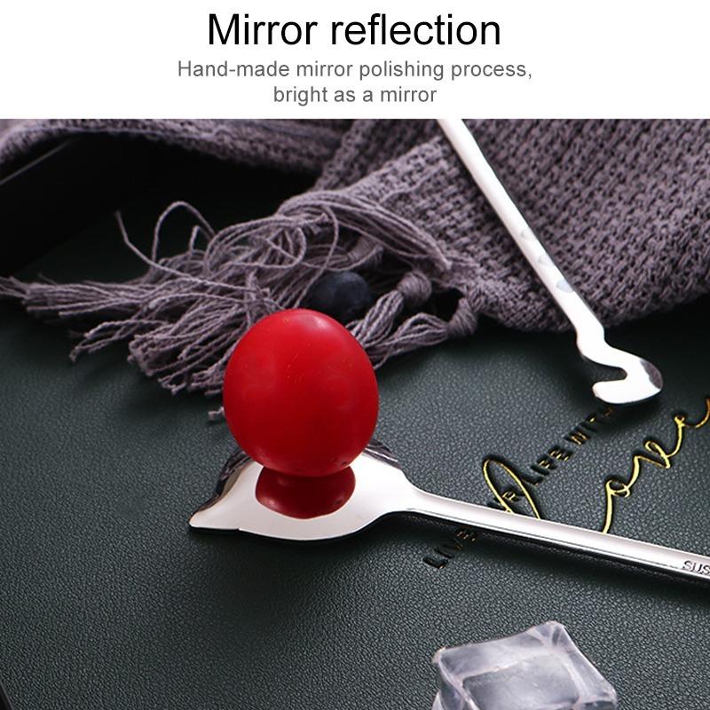 Funny Cat Long Handle Spoon Tea Spoon for Coffee Long Tail Cat Coffee Spoon Birthday Gift 304 Stainless Steel Tableware