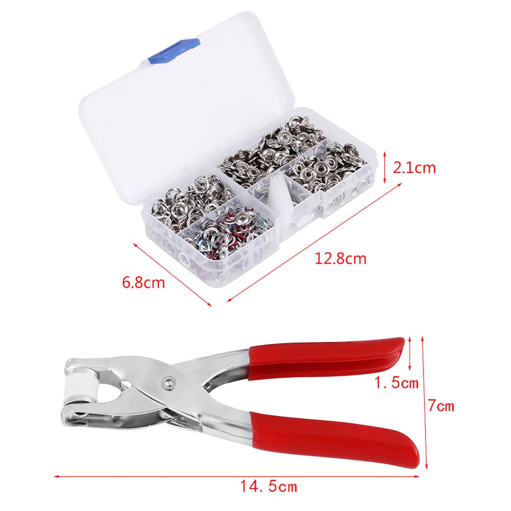 Button Fasteners Press Studs 120 Sets Mix Colors Metal Prong Snap Buttons Fasteners Press Studs Plier Setting Tool Prong Snap