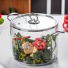 5.5 L Glass Saucepan with Lid, Glass Cooker, Large Volume Soup Pot, Borosilicate Glass Saucepan with Two Ears Soup Pot, Stainles