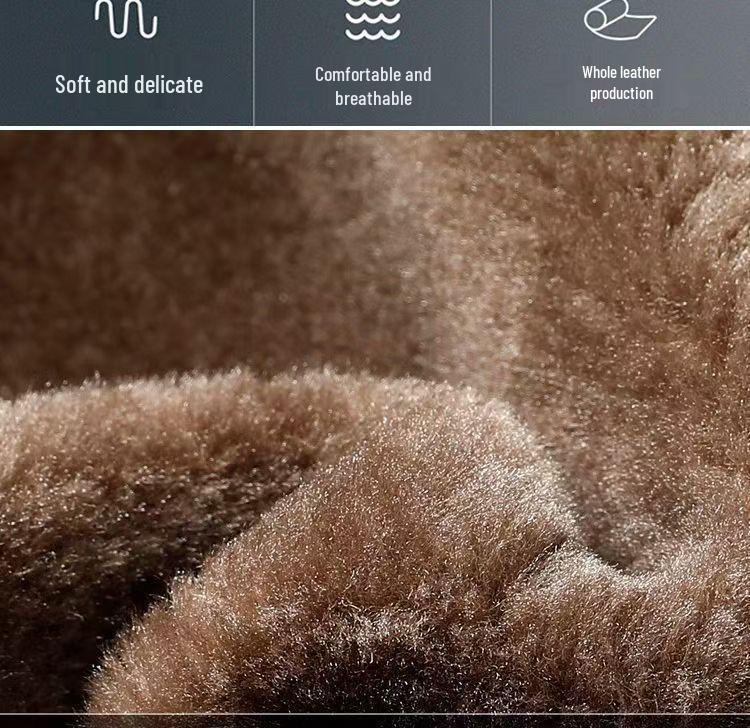 Men's Thickened Winter Leather Jacket with Fur Lining for Middle-Aged and Elderly Dads