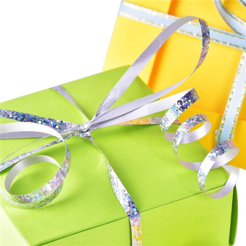 500Yard Laser Ribbon New Satin Ribbons Wedding Birthday Party Decorative for Balloons Gift Bag Cake Packing