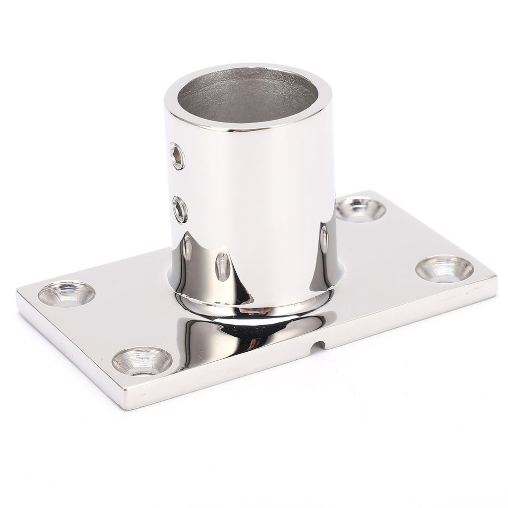 Stanchion Base Stainless Steel 90 Degree Rectangular AntiCorrosion Polishing Hnadrail Fitting for Boat Yacht(22mm )