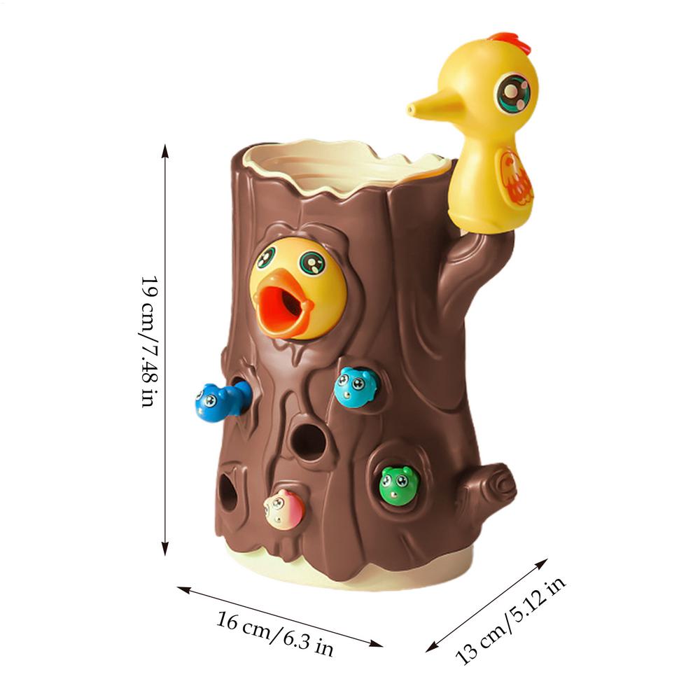 Toddler Woodpecker Catch Worm Toy Magnetic Bird Feeding Game Sensor Montessori Development Fine Motor Skill Toys for Kid Gift