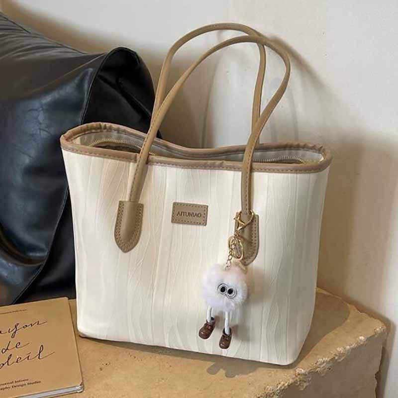 

2025 Новая большая вместительная сумка-тоут Осенне-зимняя Натуральная кожа Универсальная сумка через плечо Повседневная сумка для commutes Beige（Public Version）