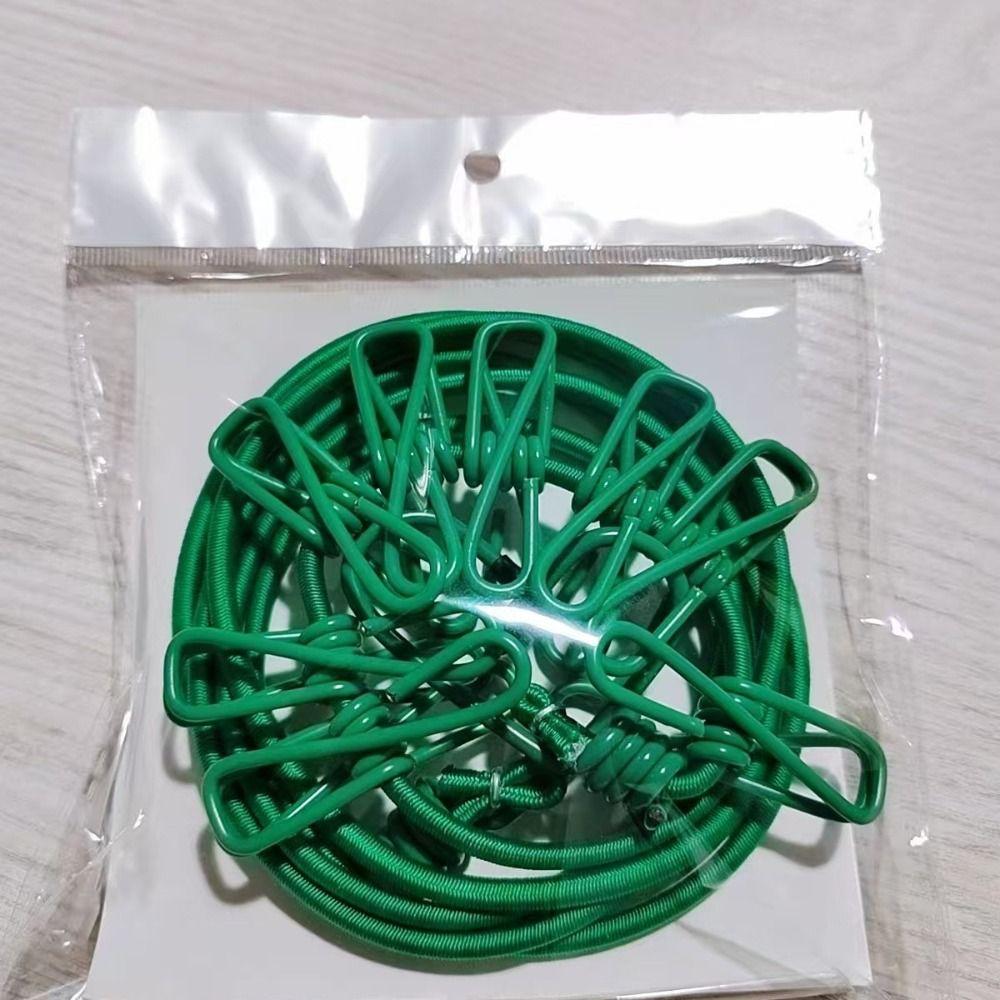 with 12 Clips Clothesline Colorful Drying Elastic Rope Multi-functional Travel Clothesline Outdoor