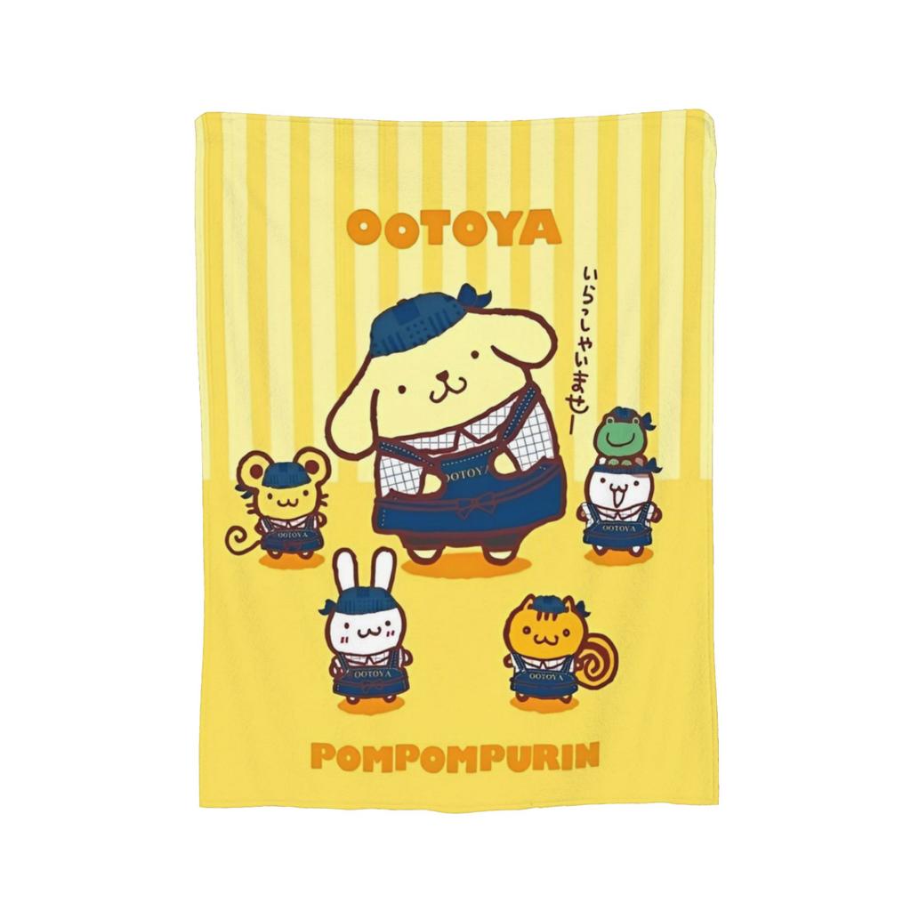 Cartoon Pom Pom Purin Plüschdecke Lustige Überwurfdecke für Zuhause Hotel Sofa 150*125cm Steppdecke,