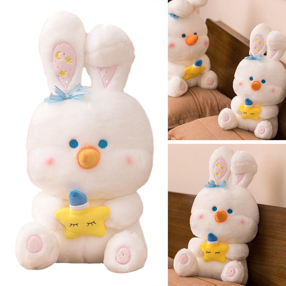 Cute Bunny Plushy With Q Version Cuddly Animal Toys Sleeping Pillow Toy