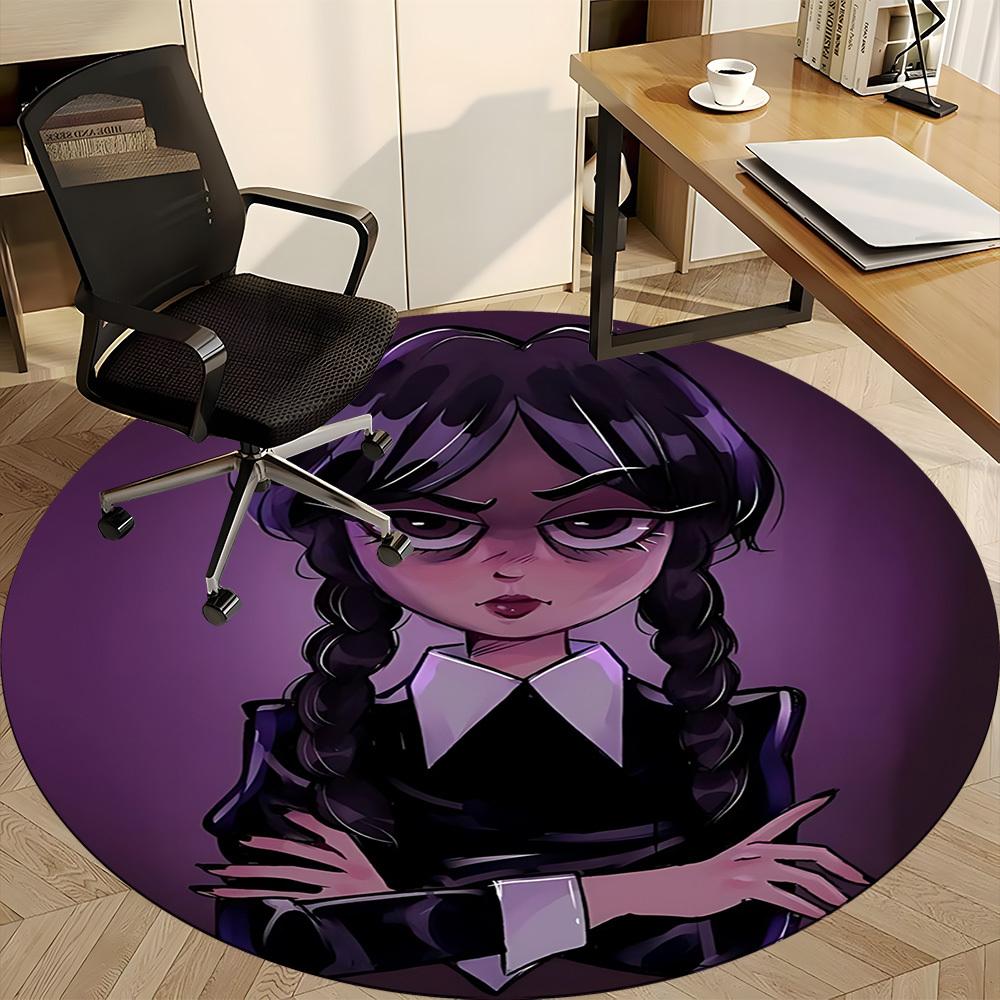 1pc Wednesday Addams Chair Carpet for Office Non-Slip,Machine Washable Rug for Office, Room - Holiday Decor - Machine Made yy251017227