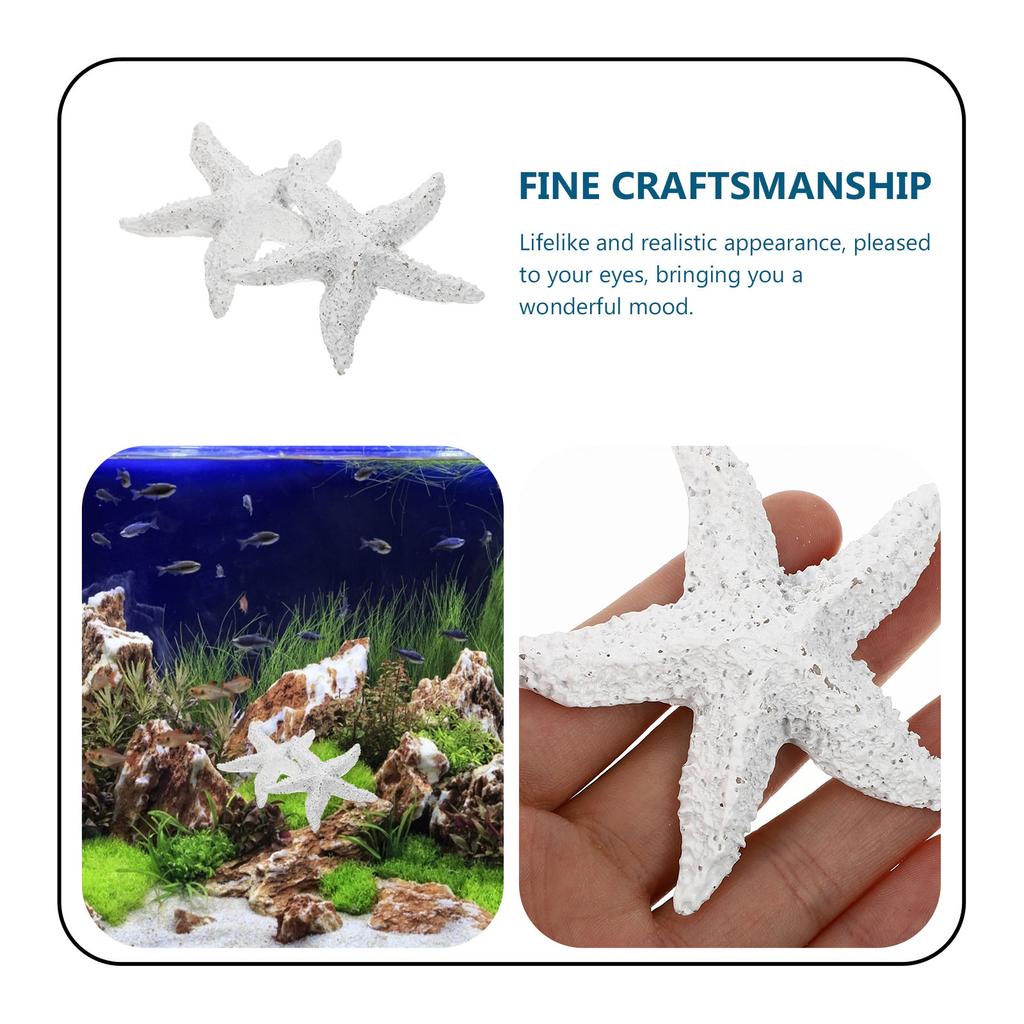 2Pcs Sea Star Decor High Quality Resin Marine Animals Fish Tank Ornament for Aquarium Decor Chic Stylish Design
