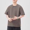 New Summer Short-sleeved T-shirt for Men's Pleated Round Neck Loose Five-point Sleeve T-shirt Japanese Retro