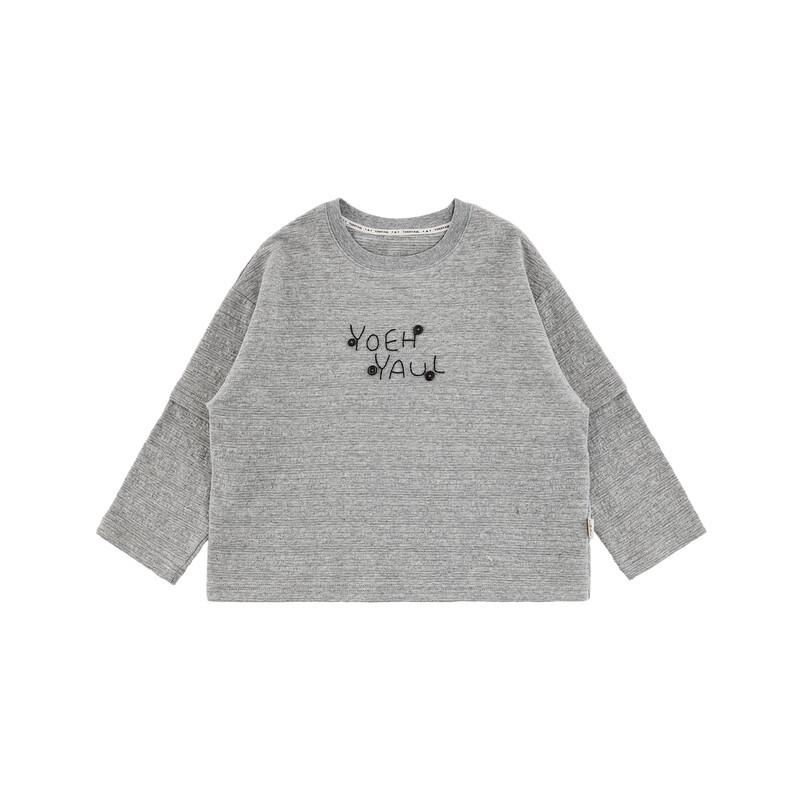 Youyou Boys Letter Embroidered Layered Sleeve T-Shirt 100 cm