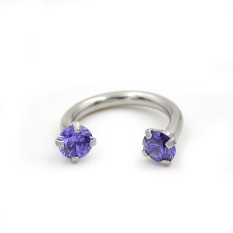 Titanium Hinged Segment Double Diamond U Shape Nose Ring Clicker Ear Cartilage Tragus Helix Lip Body Piercing Fashion Jewelry