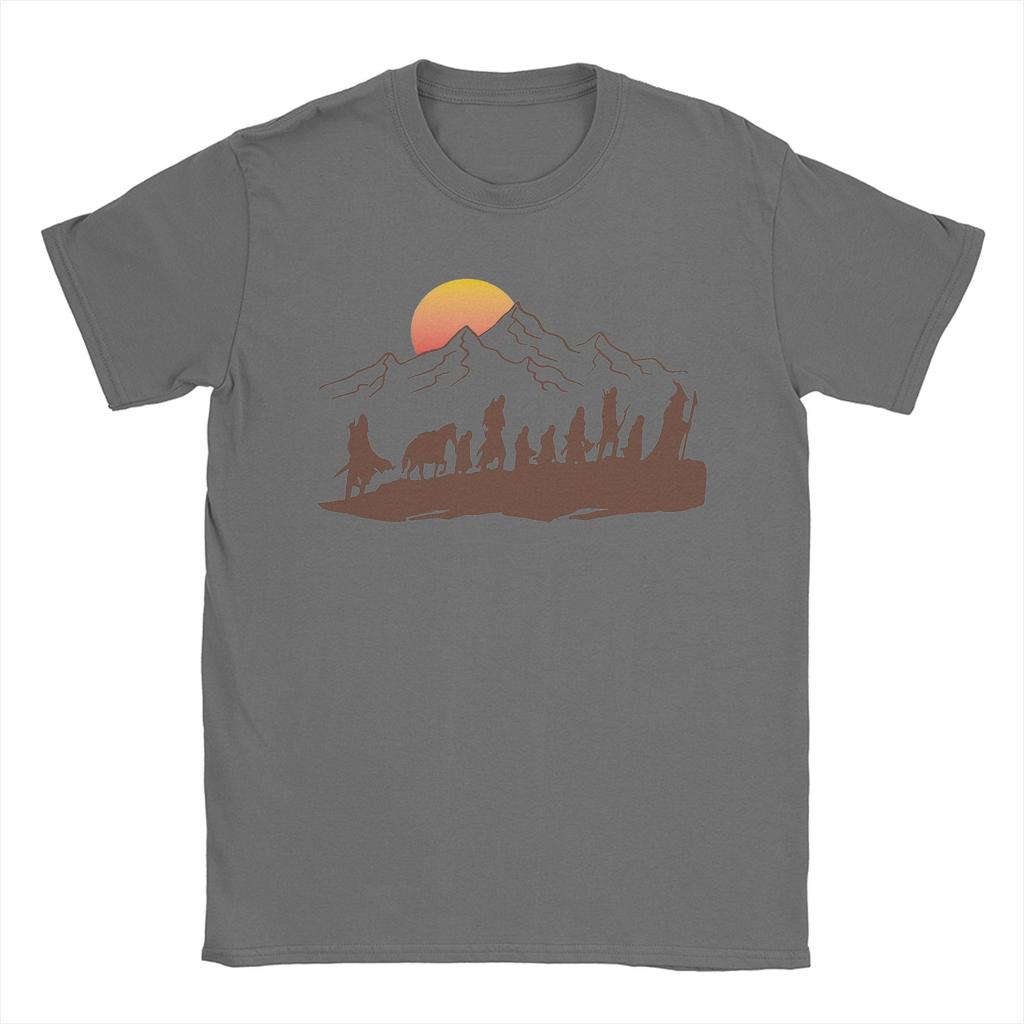La Compagnia L-Signori degli A-Anelli Magliette Uomo Cotone Puro Magliette Divertenti Girocollo T-Shirt Manica Corta Vestiti Estivi