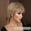 Synthetic Golden Brown Wig for Women Daily Party New Trend Natural Blond Wigs with Bangs Ombre Bob Heat Resistant Fiber