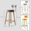 75/65CM Bar Chairs With Backrests Household Dining Room High Stools Cafe Light Luxury Wrought Iron Chair