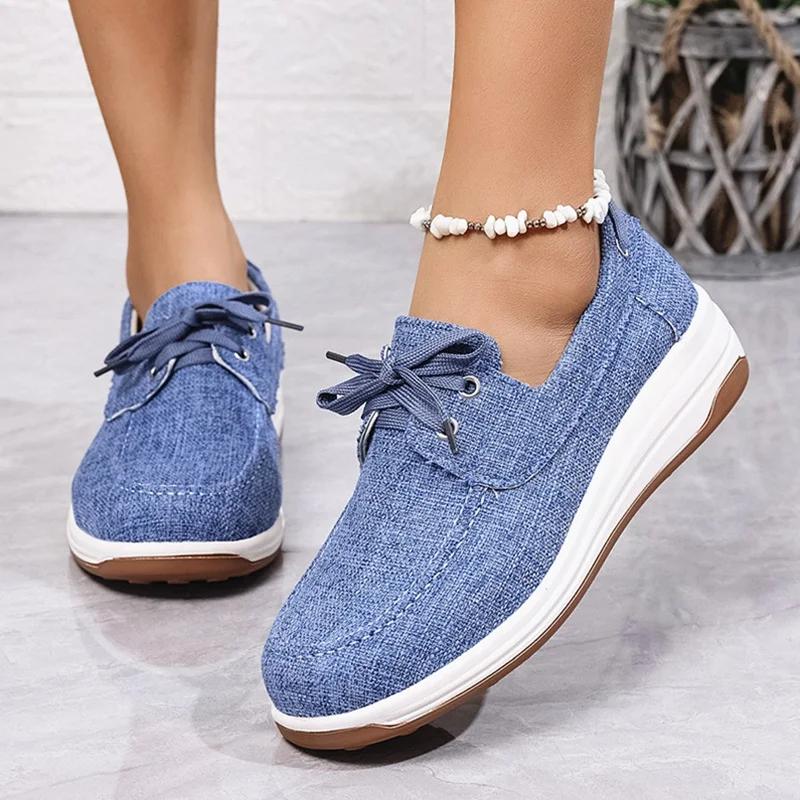 Fashion 2025 New Style Women Round Toe Flat Shoes Fashion Ladies Casual Shoes Plus Size 36-43 Female Spring Footwear  Canvas Shoe